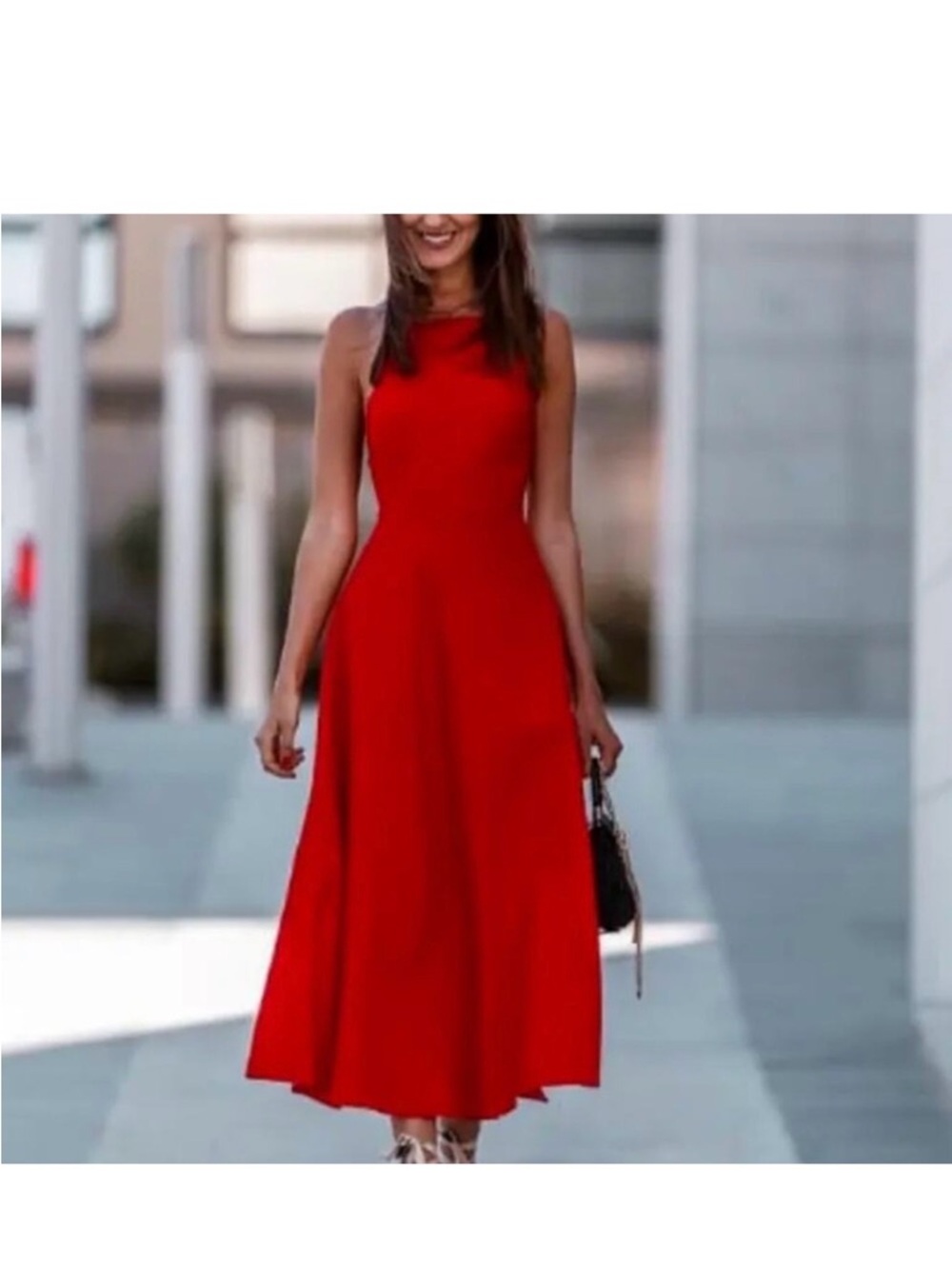 Zara linen blend Maxi Dress